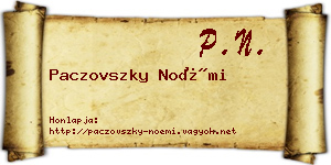 Paczovszky Noémi névjegykártya